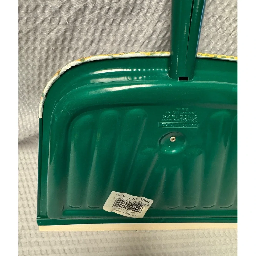 USA Vintage JV REED Green Metal Dustpan Farm Pigs Piglets Farmhouse Cottage Core